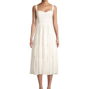 Caara Catriona Tiered Cream Midi Dress- Bridal